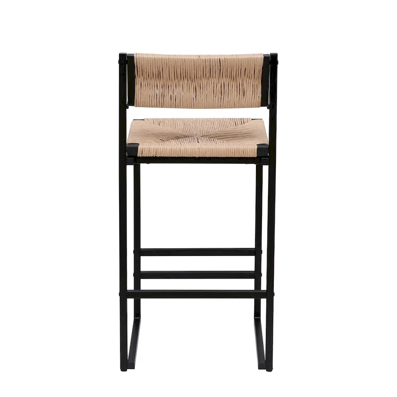 Bar Stools Set of 2 Paper Rope Weave Dining Chairs