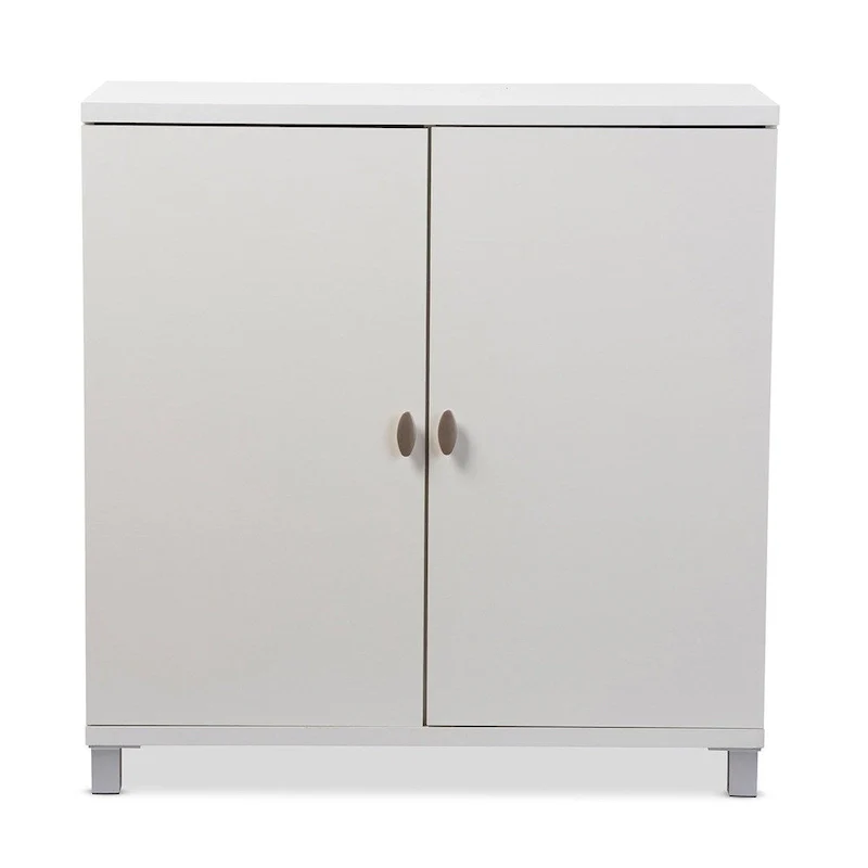 Baxton Studio Marcy Contemporary White Wood Storage Sideboard Cabinet