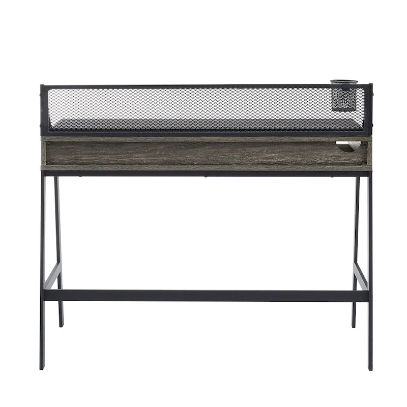 Industrial Writing Desk with Mesh Back - 42 Wide