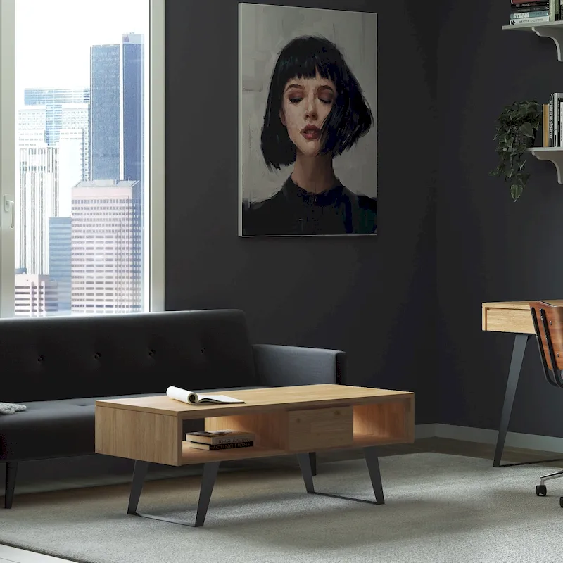 WYNDENHALL Mitchell SOLID WOOD & Metal 48 inch Wide Rectangle Modern Coffee Table - 48 W x 22 D x 18 H