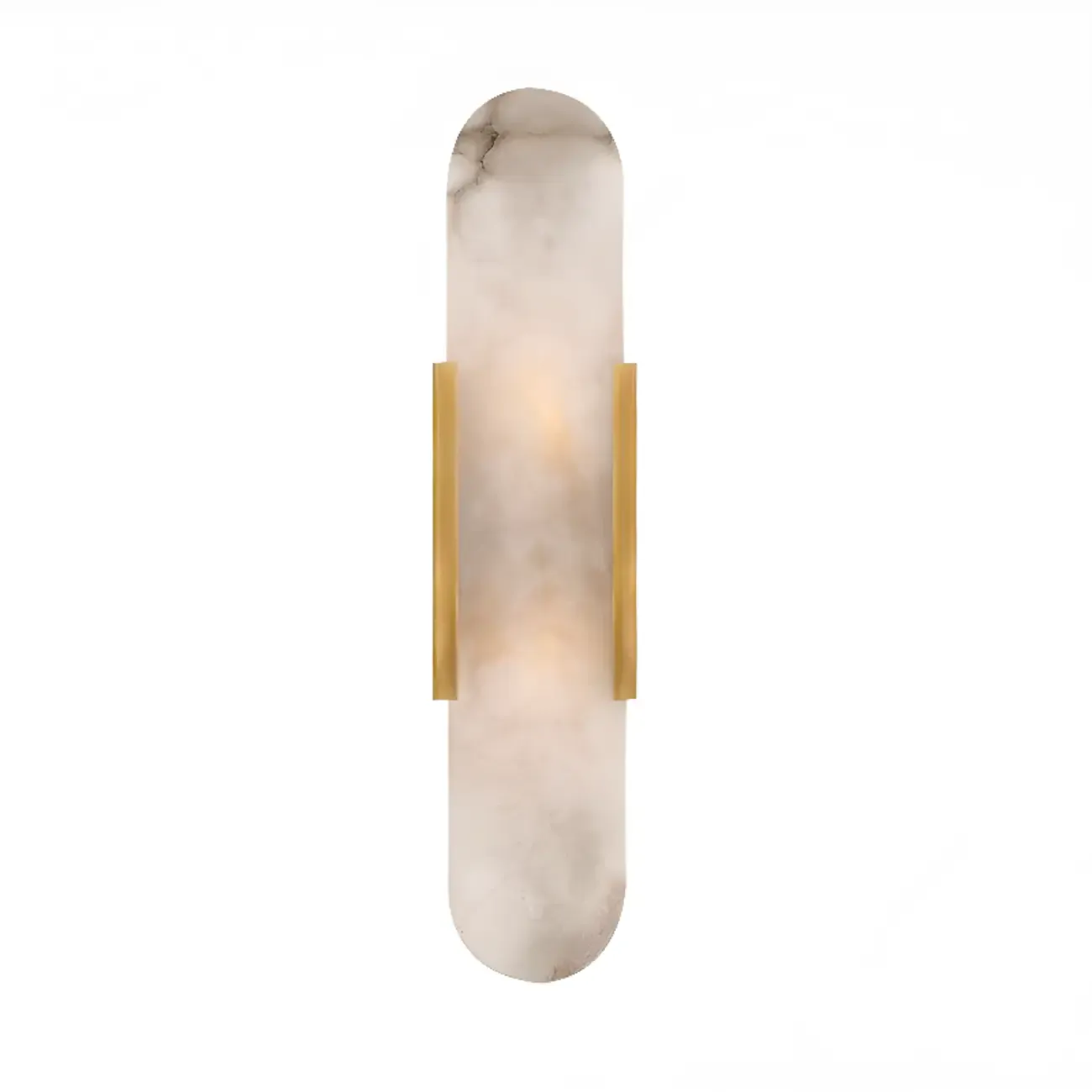 Modern Metal Grey White Stone Shade Up Down Wall Sconce