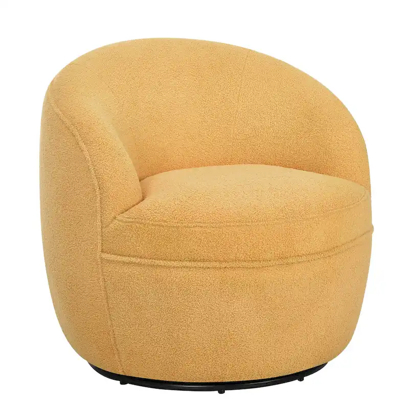 Galleria 360 Swivel Teddy Sherpa Fabric Barrel Chair