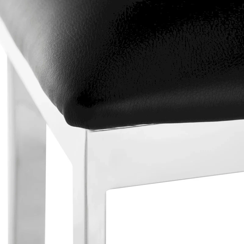Chrome/Black & White PU Cross Back Bar Stool, 30
