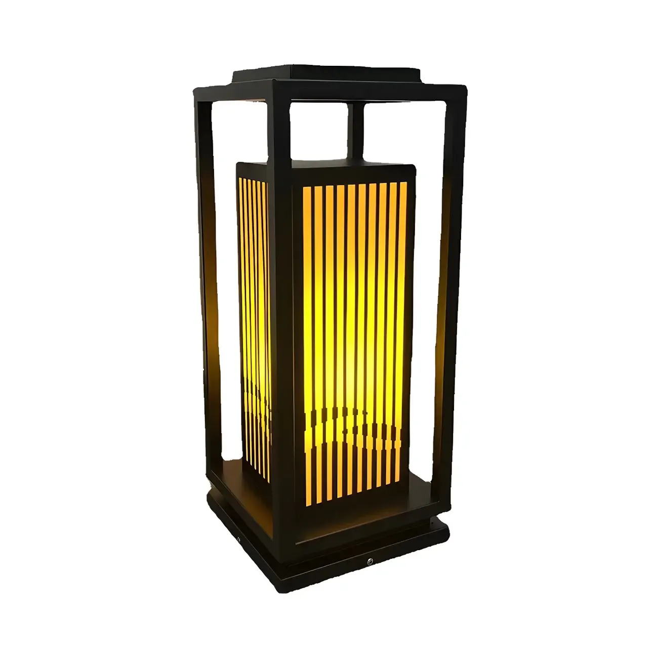 Elegant Vertical Open Rectangle Shade Post Cap Light