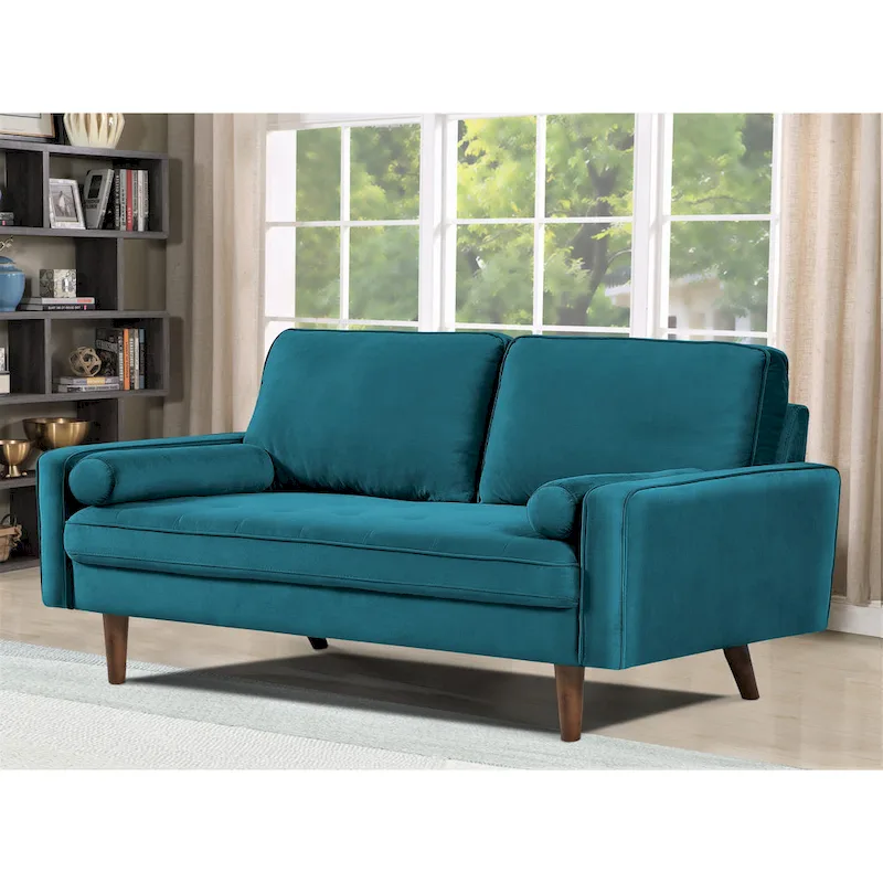 Monahan 58W Wood Frame Velvet Tufted Sofa