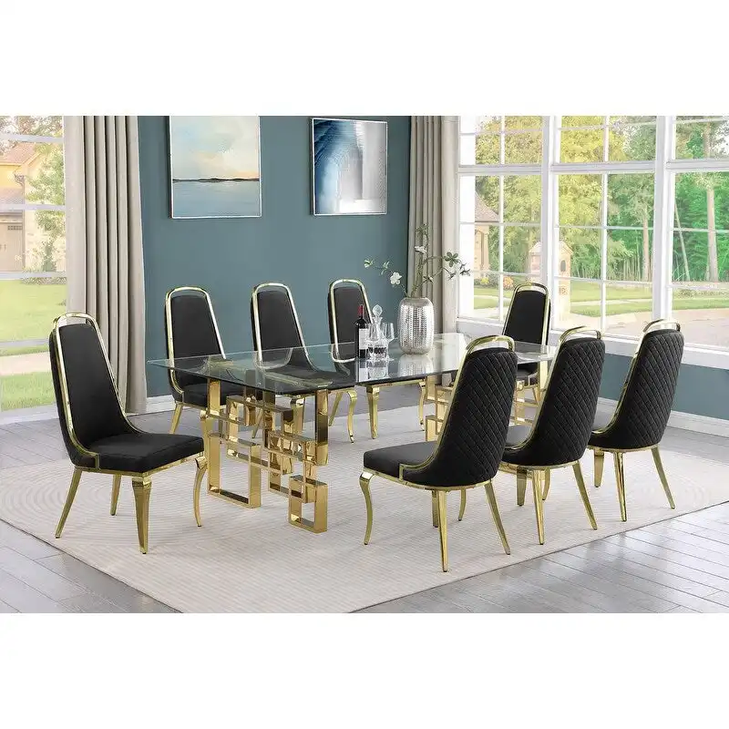 Best Quality Furniture Big Glass Table Dining Sets