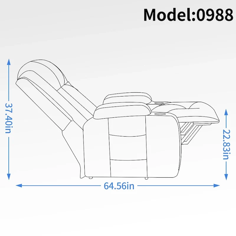 Power Lift Recliner with Massage, Heat and Cup Holders – Black / Brown, Single