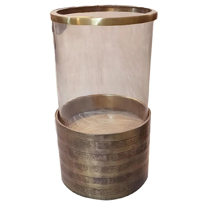 Sm. Brass Antique Hurricane - Brass Antq