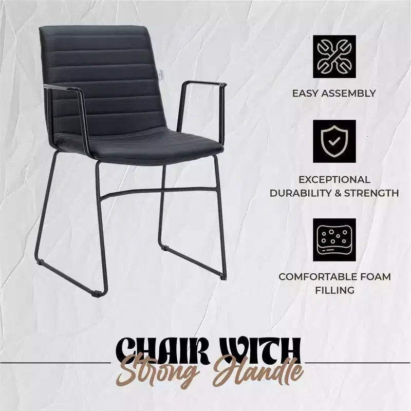 LeisureMod Ergonomic Office Chair Upholstered in Leather/Polyester with Powder-Coated Stainless Steel Frame Padded Seat and Back Zylar Collection