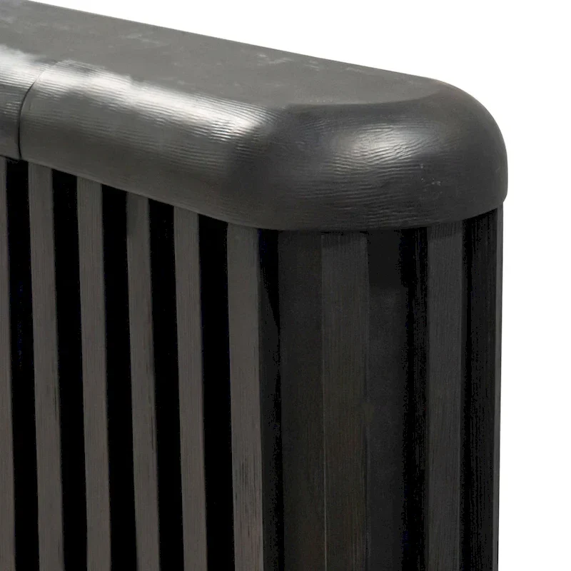 Furniture of America Caelan I Modern Black Solid Wood Fluted Panel Bed