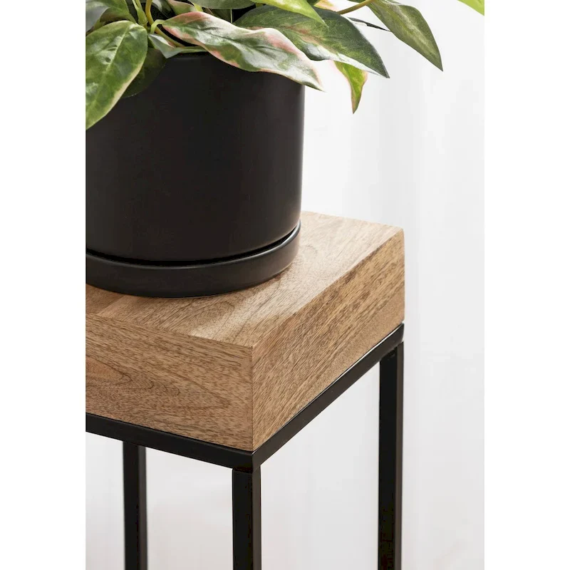 Kate and Laurel Karlsen Wood and Metal Drink Table - 8x8x23