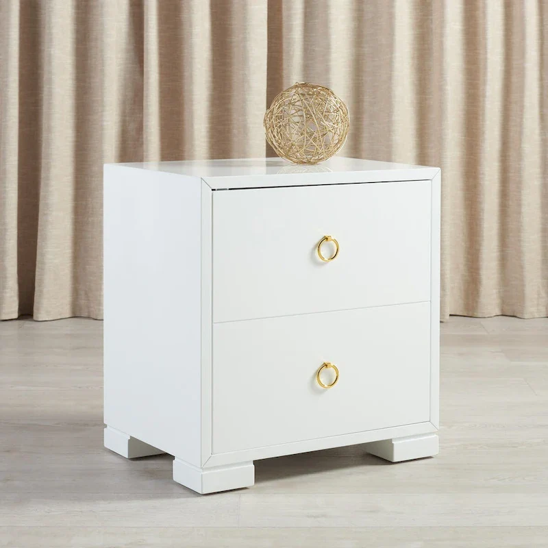 White & Gold Lacquer Storage Chest - 24