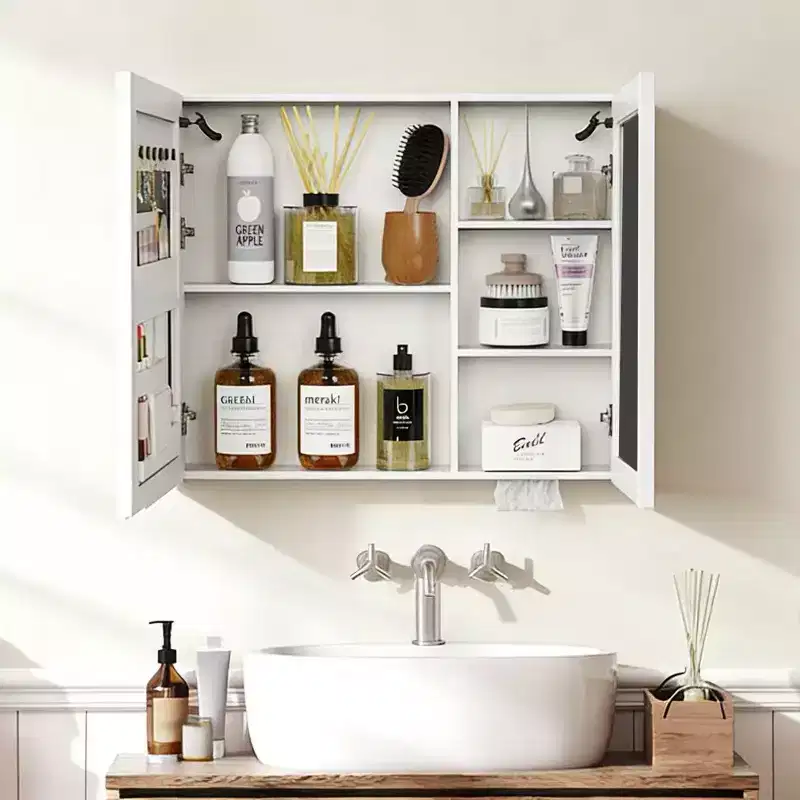 FAMYYT 32 in. W x28 in. H Aluminum Medicine Cabinet with Mirror and Light, Anti-fog, Easy to install