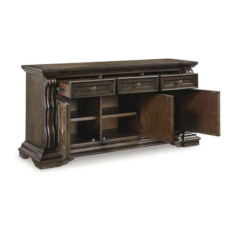 Signature Design by Ashley Maylee Dark Brown Dining Buffet - 71.63 W x 20.75 D x 34.38 H