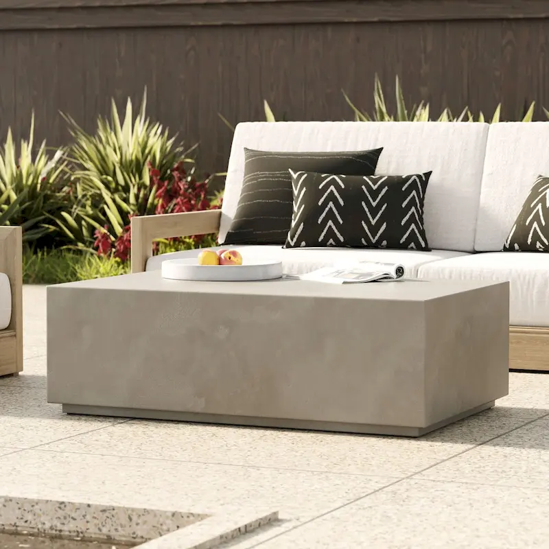 Fresno Modern Grey Concrete Coffee Table