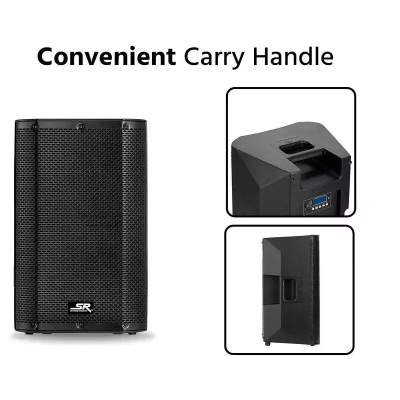 Monoprice SRD210 Powered Speaker 10in, with Class D Amp, Built-in Digital Sound Processor DSP, and Bluetooth Streaming, Portable and Lightweight