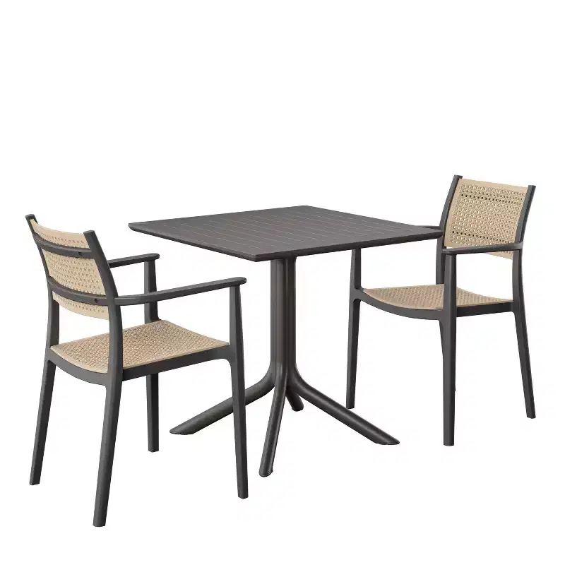 Amazonia Samba 3pc Cane Patio Bistro Set Black