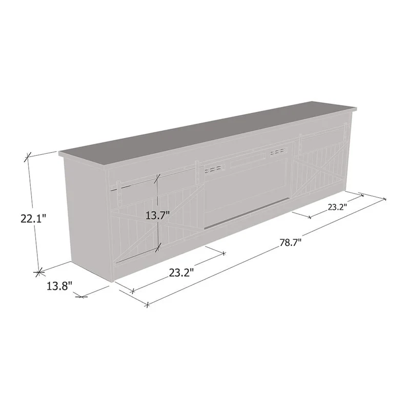 Granero BL-EF Electric Fireplace 79 TV Stand