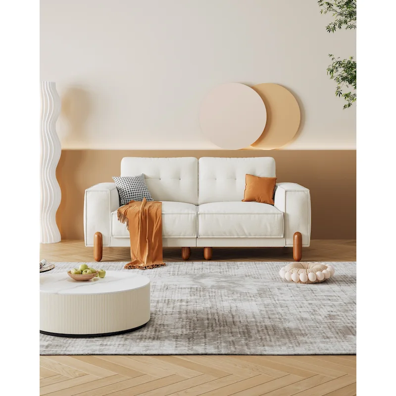 Loveseat Sofa with Chenille Fabric Upholstery