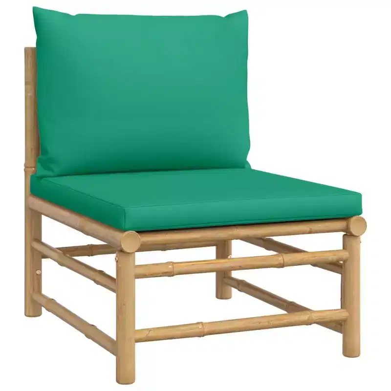 vidaXL Garden Lounge Set, Bamboo Bamboo, Fabric (100% polyester)