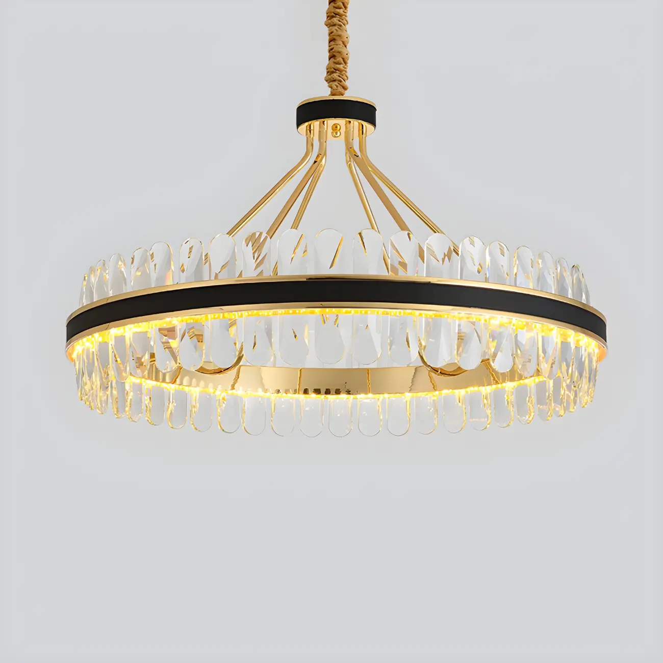 Luxury Modern Tier Crystal Island Pendant Light for Kitchen