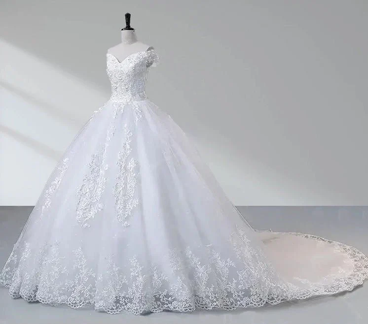 Royal Blue Lace Off the Shoulder Quinceanera Dresses with Flowers