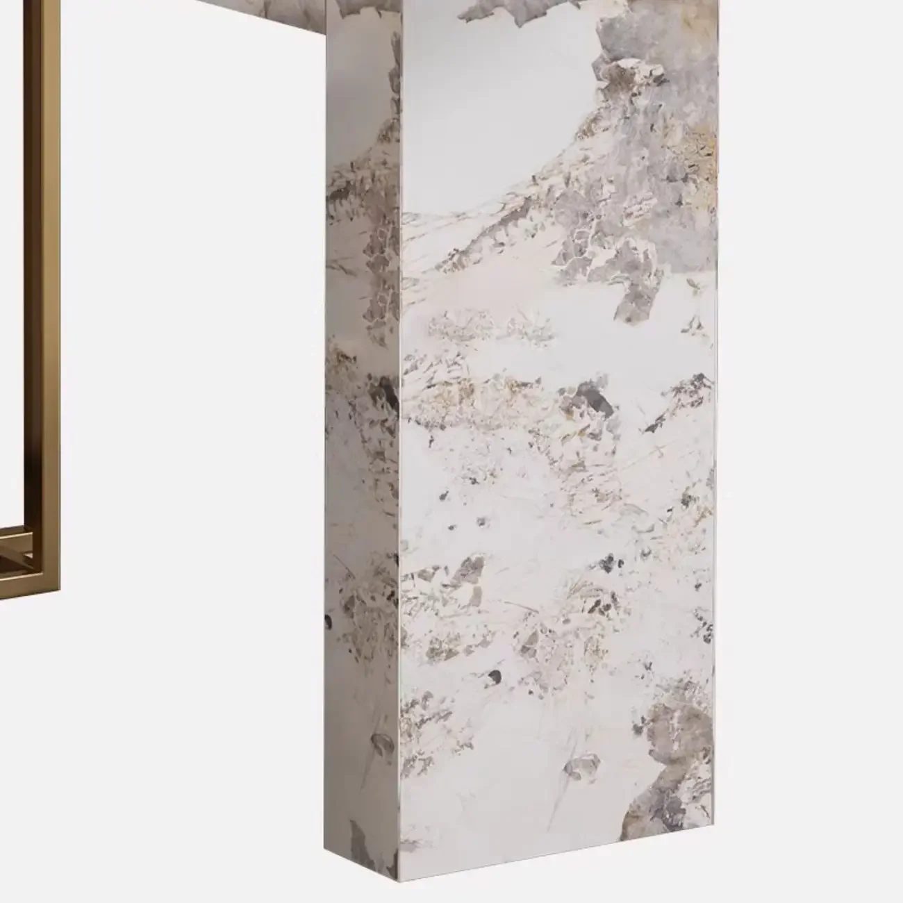 Glam Sintered Stone Finish Gold Metal Pedestal Home Bar Tables