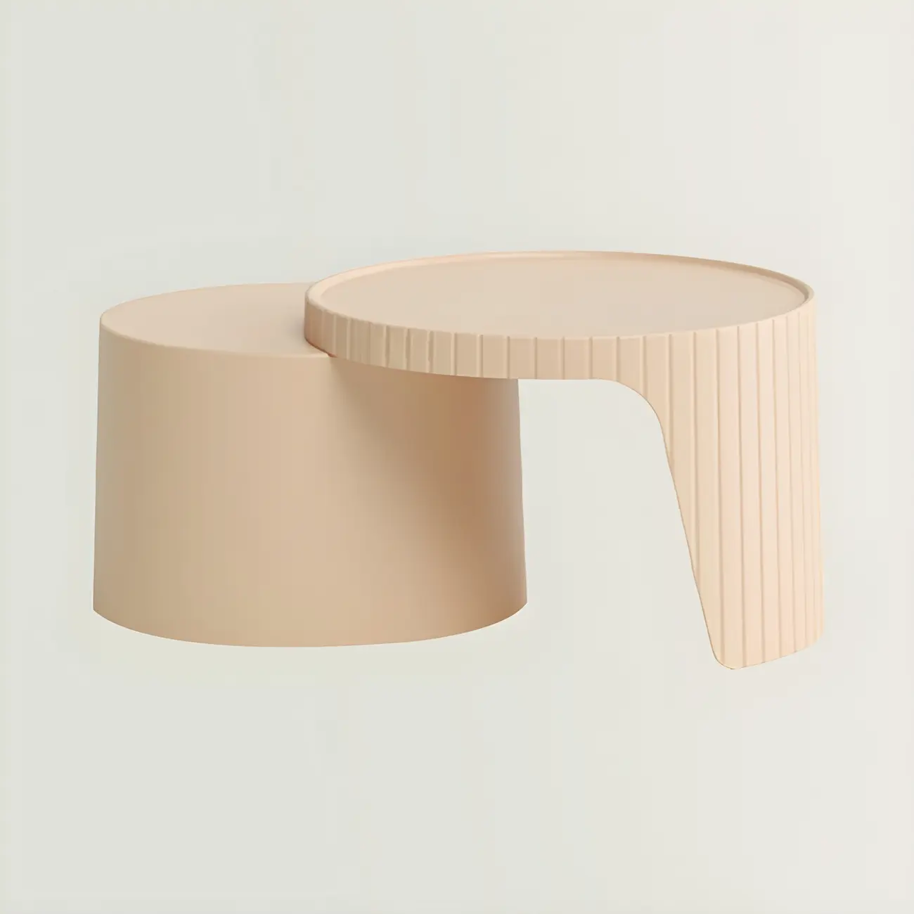 Extendable Acrylic Round Nesting Coffee Table with Tray Top