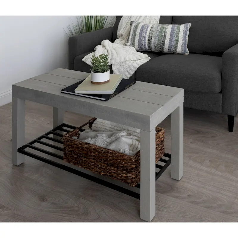 Kate and Laurel Jeran Farmhouse Entryway Bench