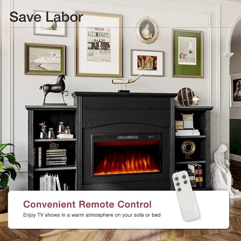 Electric Fireplace with 67  Mantel