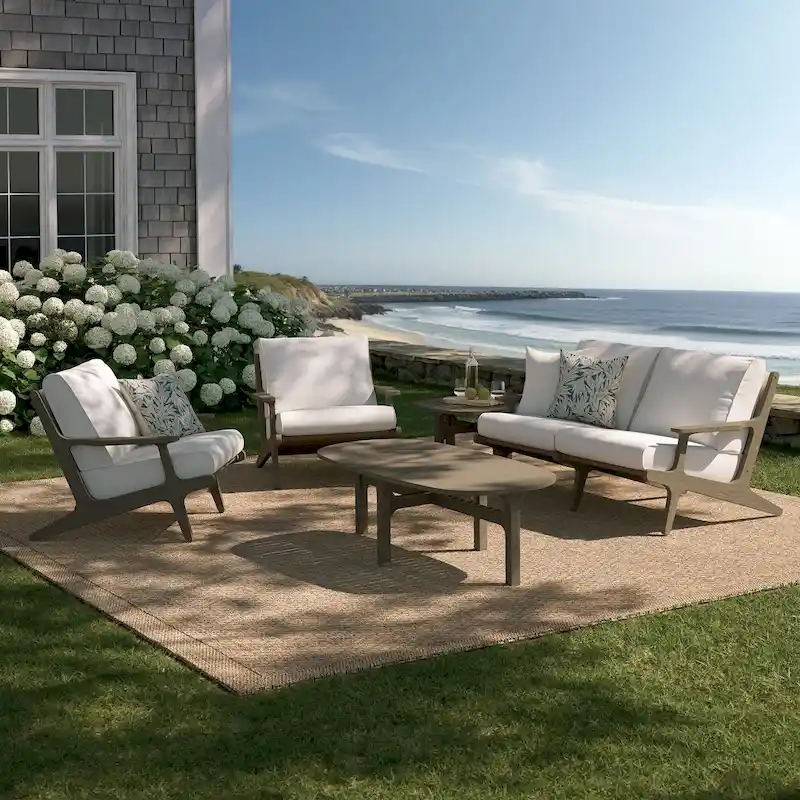 Saratoga 5-Piece Outdoor Patio Teak Wood Furniture Set