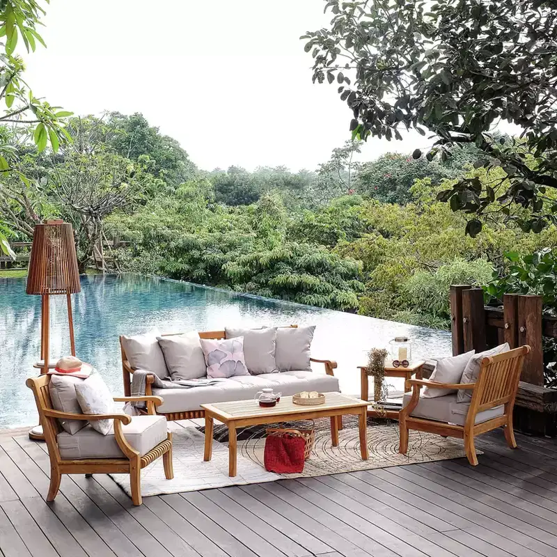 Sonoma Lane Rockport Teak Wood Outdoor Coffee Table