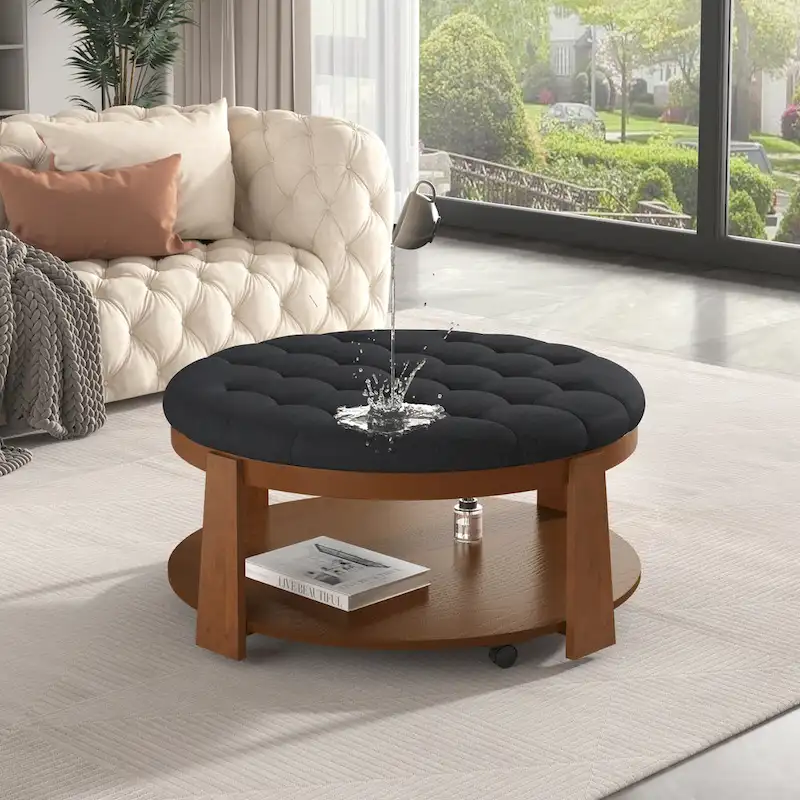 Modern Large Round Ottoman Coffee Table