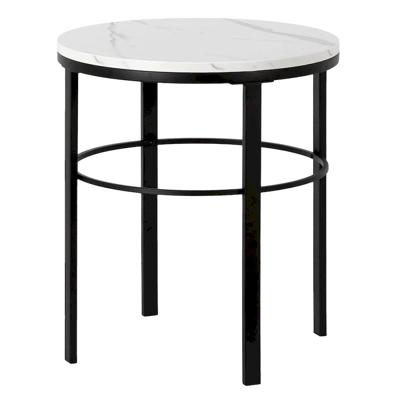 Gaia 20 Wide Round Side Table with Faux Marble Top