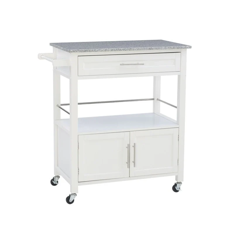 Barbara Rolling Mobile Kitchen Cart with Granite Top