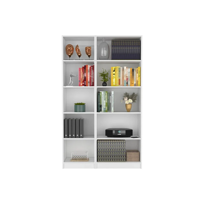2-Piece Bookcase Set – Wide 5-Shelf and Narrow 4-Shelf