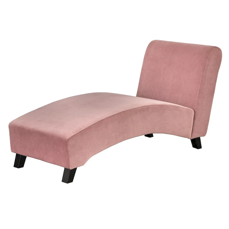 Curved Chaise Lounge - Light Grey/Dark Grey/Dusty Rose - Single Seat