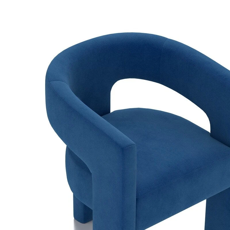 SEYNAR Modern Glam Velvet Upholstered Dining Chair, Open-Back Accent Chair