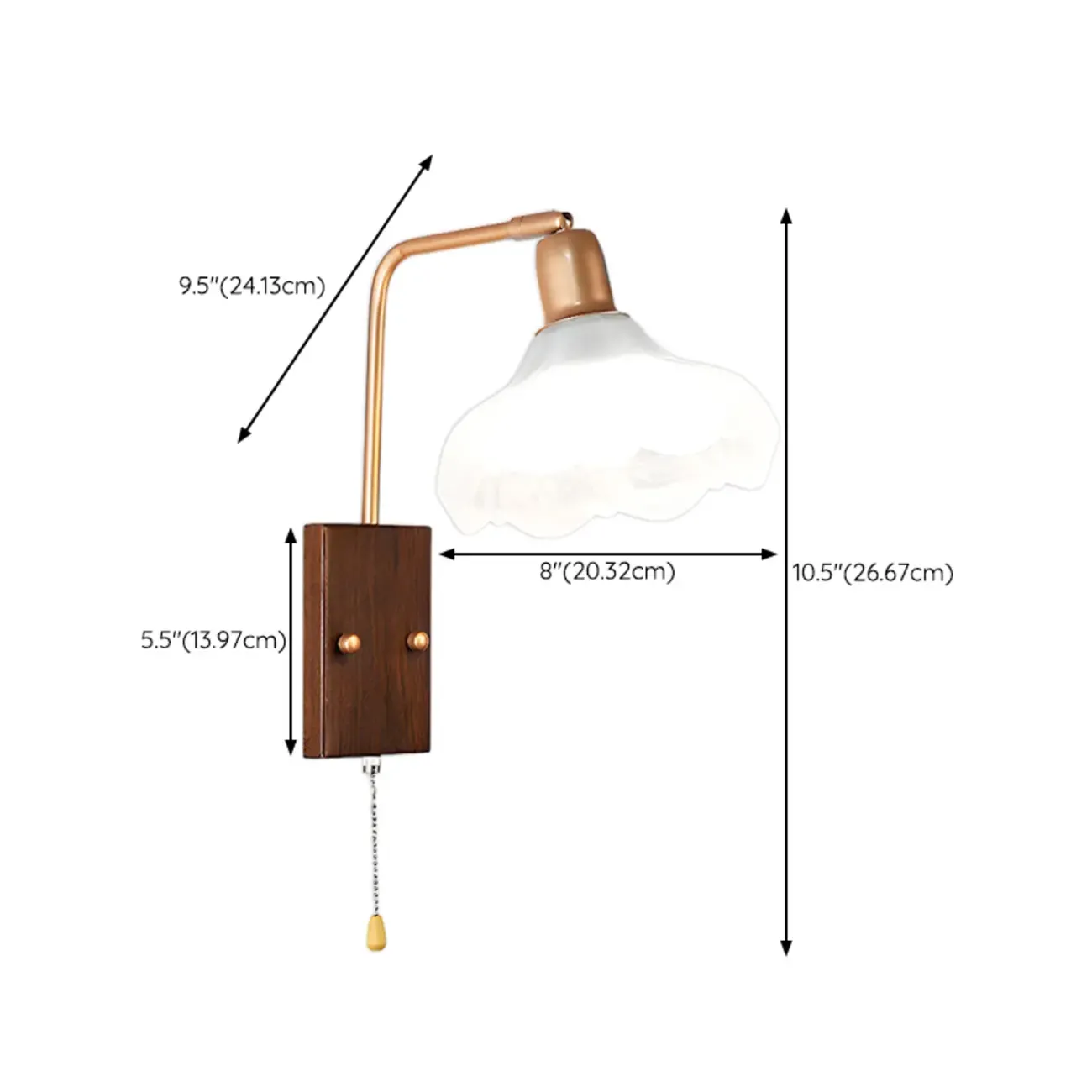 Elegant Swing Arm Wall Mount Light with Pull Chain Switch