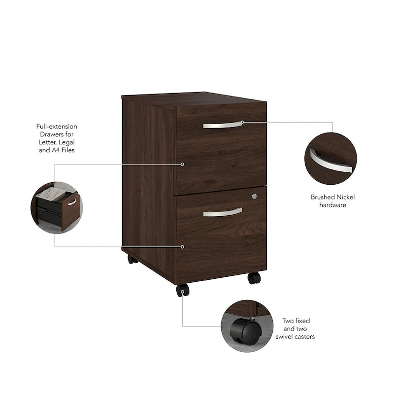 Hybrid 2 Drawer Mobile File Cabinet by Bush Business Furniture