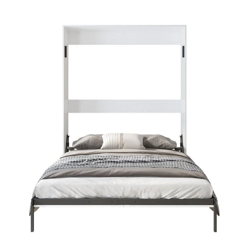 Mixoy Murphy Bed,Folding Wall Bed with 2 Side Cabinet Shelves