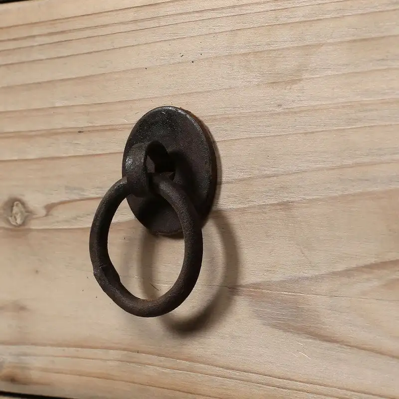 Two Drawers Cabinet Weathered Natural Solid Pine