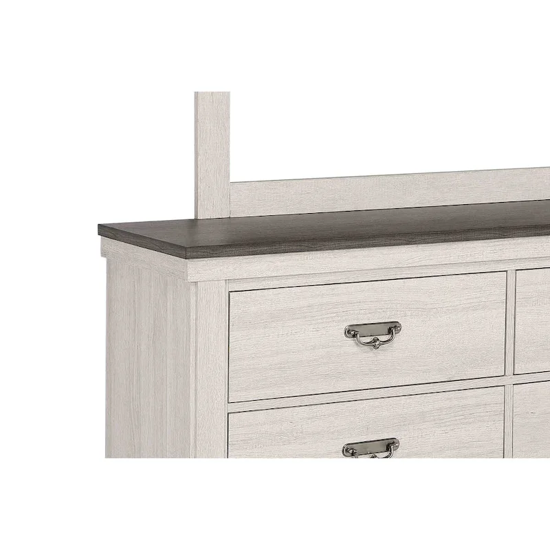 Candra 6 Piece Cream Brown Panel Bedroom Set