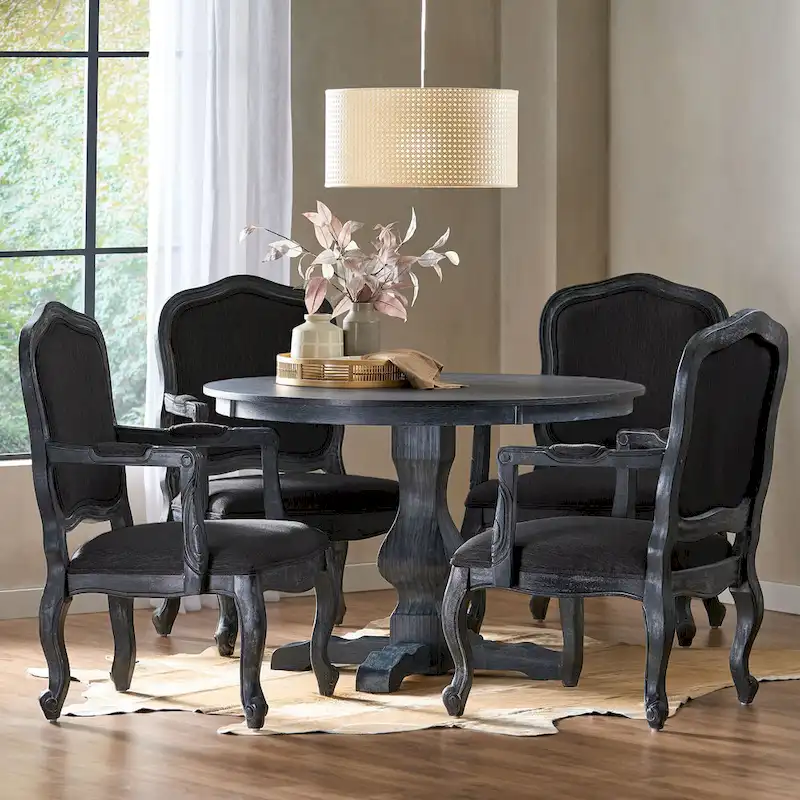 Ardyce Upholstered 5 Piece Circular Dining Set by Christopher Knight Home