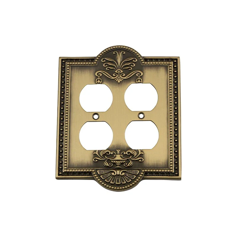 Nostalgic Warehouse MEA_SWPLT_D2 Meadows Double Duplex Wall Plate