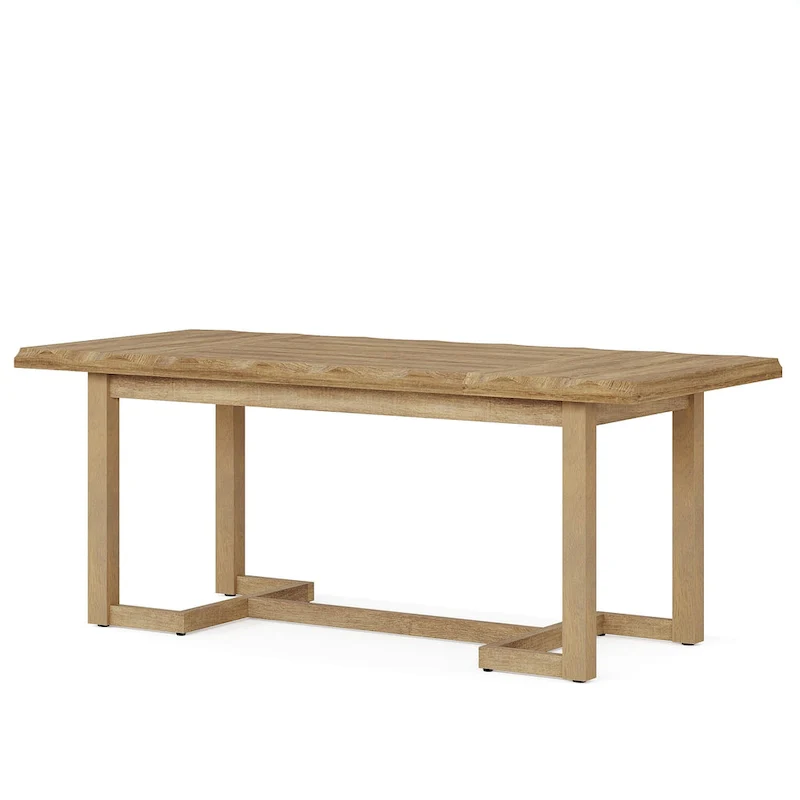 62.2-inch Wood Rectangular Computer Desk with Solid Wood Legs