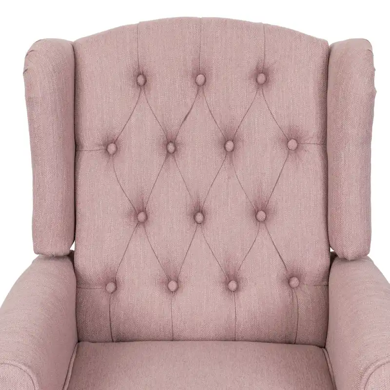 Blue Wingback Push-Back Recliner Chair with Footrest