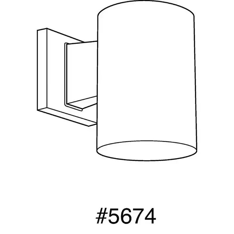 Progress Lighting Cylinder 1-Light LED Wall Sconce, Antique Bronze, Porcelain, Wet Rated, 5 Width, 7.25 Height