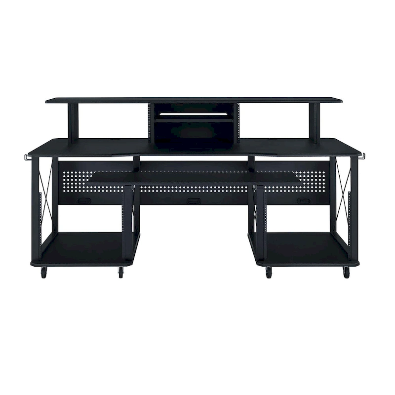 Rectangular Music Desk with 8 Wheels and 1 Keyboard Tray