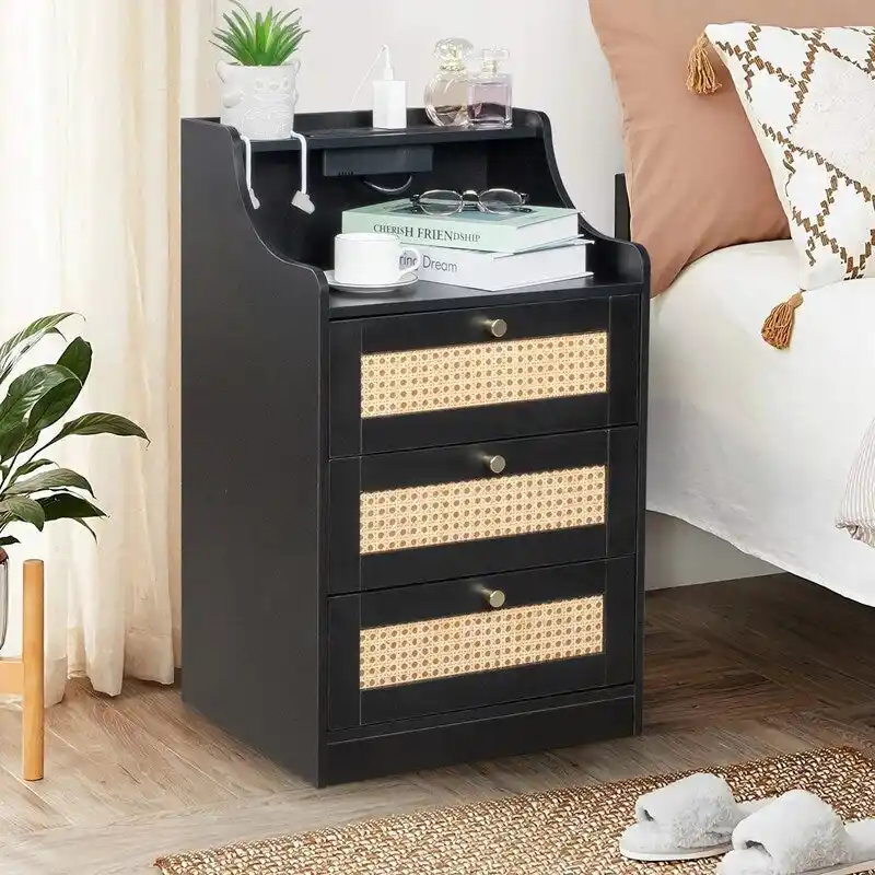 3 Drawer Nightstand with USB